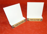 Pr�sentoir pour flyers A4 21x29,7 cm avec impression sur le r�ceptacle