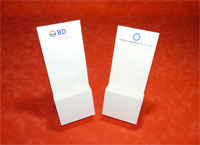 Pr�sentoir pour flyers 1/3 A4 avec impression sur le dos